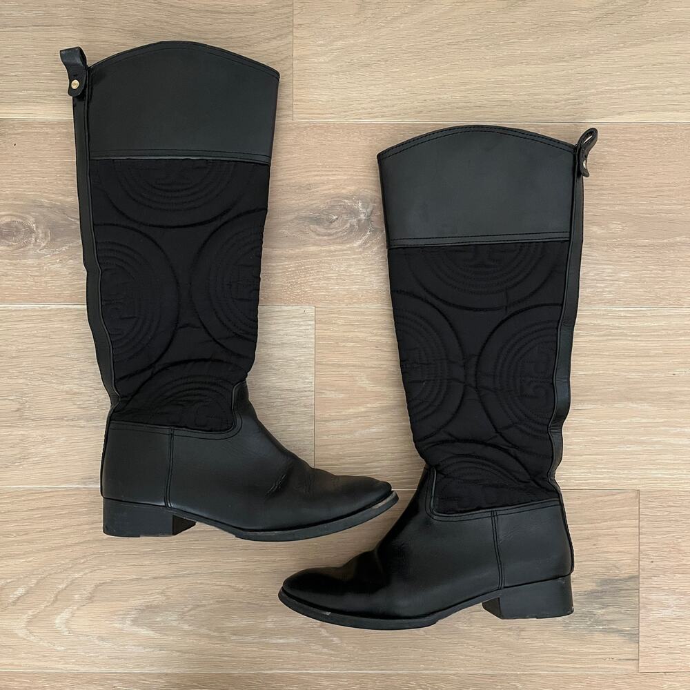 Tory Burch Nylon Quilted Riding Boots
